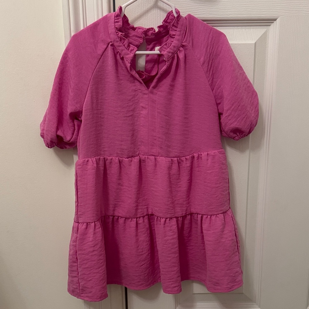 GB Girls Fuchsia Ruffled Dress